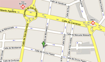 Plano de situacion del Pub Nacha -- Madrid.